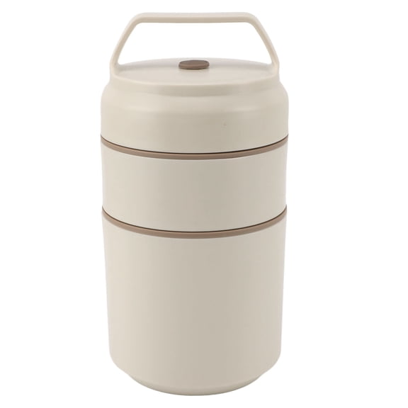 620ml Stainless Steel Insulated Food Jar - Leak Proof Wide Mouth Container, Beige