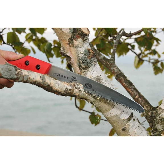 621 Pruning Saw – Straight Pull-Stroke Saw for Tree Trimming & Forestry | Tree Cutter | Handsaw with Tapered Hardened Steel 9.5" Blade, Non-Slip Handle, Carrying Sheath, Swiss Precision