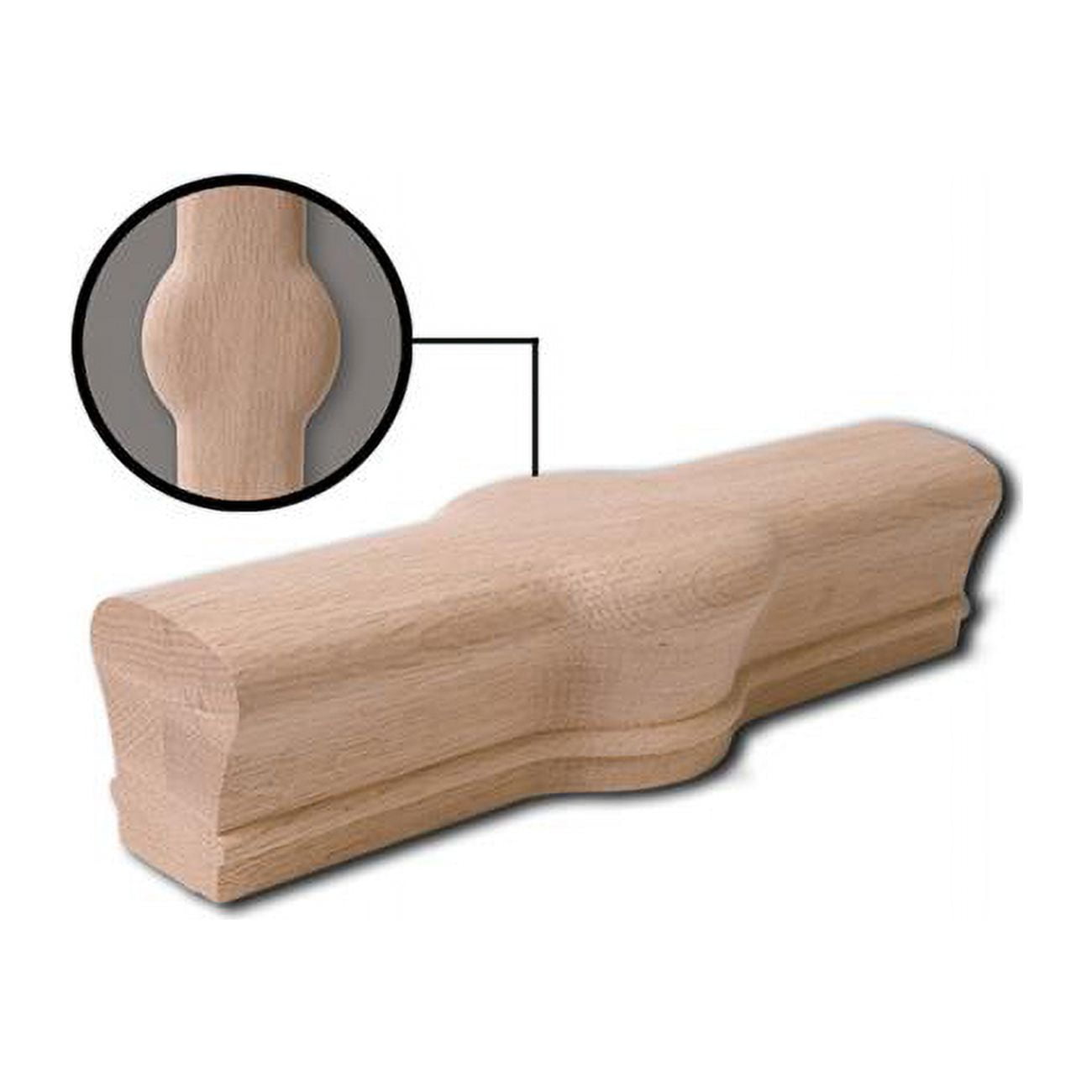 6210 Series Solid Wood Handrail Fitting Tandem Cap, Red Oak - Walmart.com