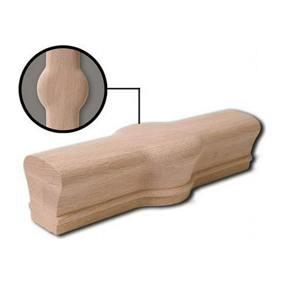 6210 Series Solid Wood Handrail Fitting Tandem Cap, Red Oak