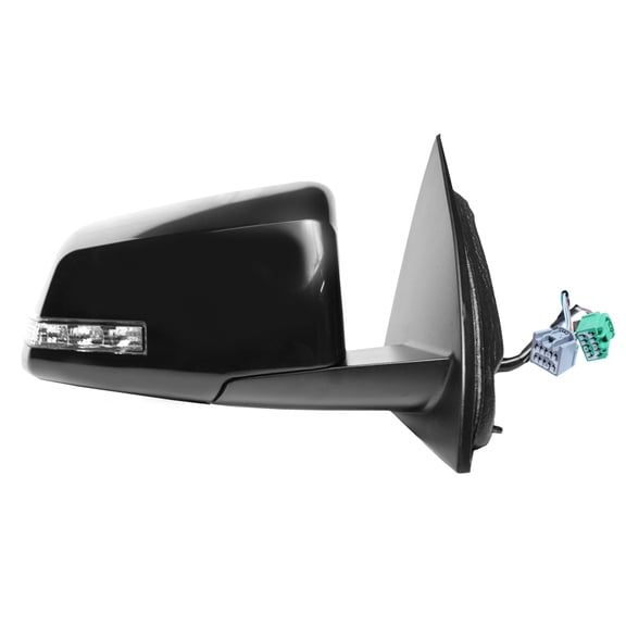 62189G - Fit System Passenger Side Mirror for 08-12 GMC Acadia , 09-10 SATURN Outlook, (textured black w/PTM housing, w/memory, w/turn signal, 1st design, power folding), no spot, RH, Heated Power