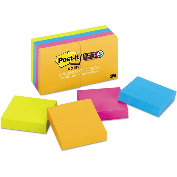 6228SSAU Super Sticky Notes, Ultra, 2-Inch x2-Inch, 8/PK, Assorted