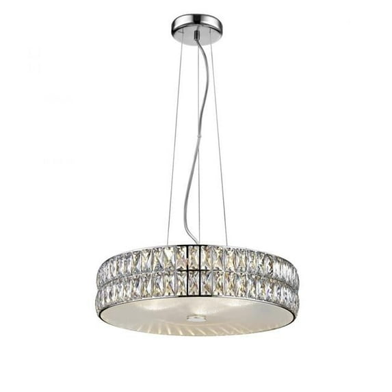 62359LEDD-MSS-CRY 18 in . Magari LED Mirrored Stainless Steel Pendant Ceiling Light