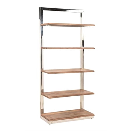 62411 Coast to Coast Brownstone 2.0 Etagere Brownstone & Stainless Steel, - Rectangle, Made in INDIA