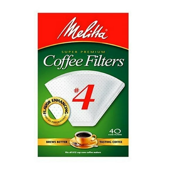 624404, #4 Cone Melitta Super Premium Coffee Filters, 40 Count