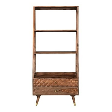 62458 Coast to Coast Two Drawer Bookcase Brownstone Nut Brown, Industrial - Rectangle, Made in INDIA