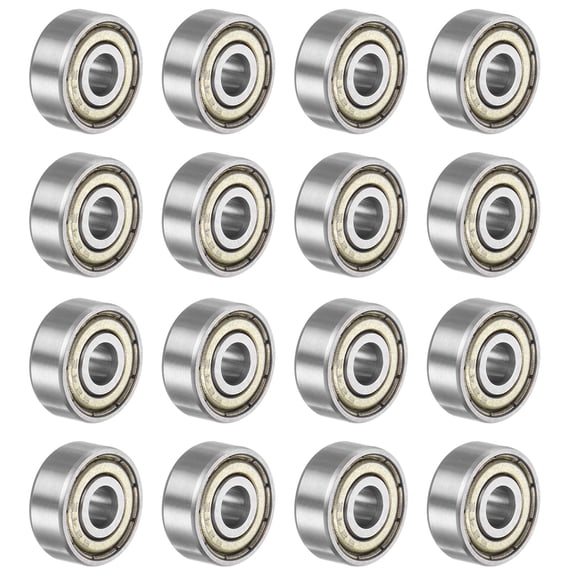 624ZZ Deep Groove Ball Bearings, Chrome Steel Z2 Double Metal Shielded Bearing 4mm x 13mm x 5mm, 16 Pack