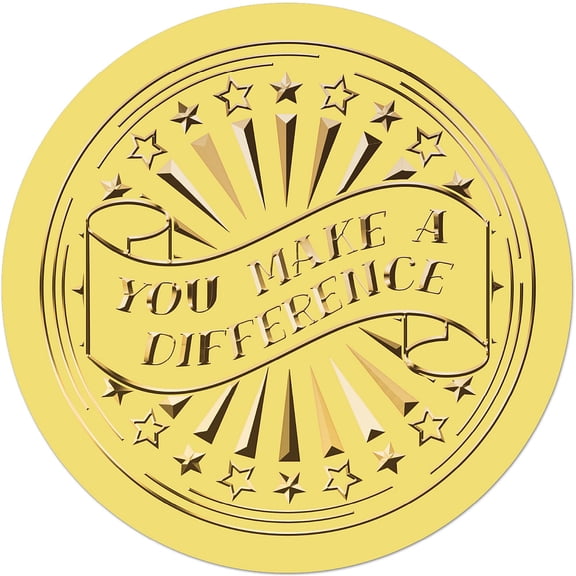 625Pcs You Make a Difference Gold Envelopes Seals Stickers 1.5" Foil Embossed Self Adhesive Certificates Round Labels for Invitation Graduation