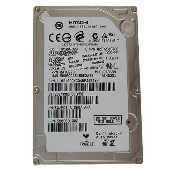 627731-001 Hewlett-Packard 320Gb 7200Rpm 2.5 Inch Hard Drive