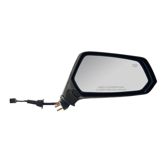 62781G - Fit System Passenger Side Mirror for 10-15 Chevrolet Camaro Coupe, 11-15 Convertible, black PTM, non-foldaway, w/o auto dimming, Heated Power
