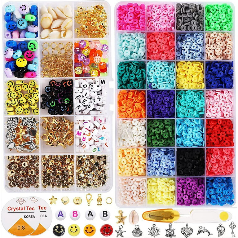 Colorful Clay Beads Set for Creative Kids Bracelets Stock Photo by