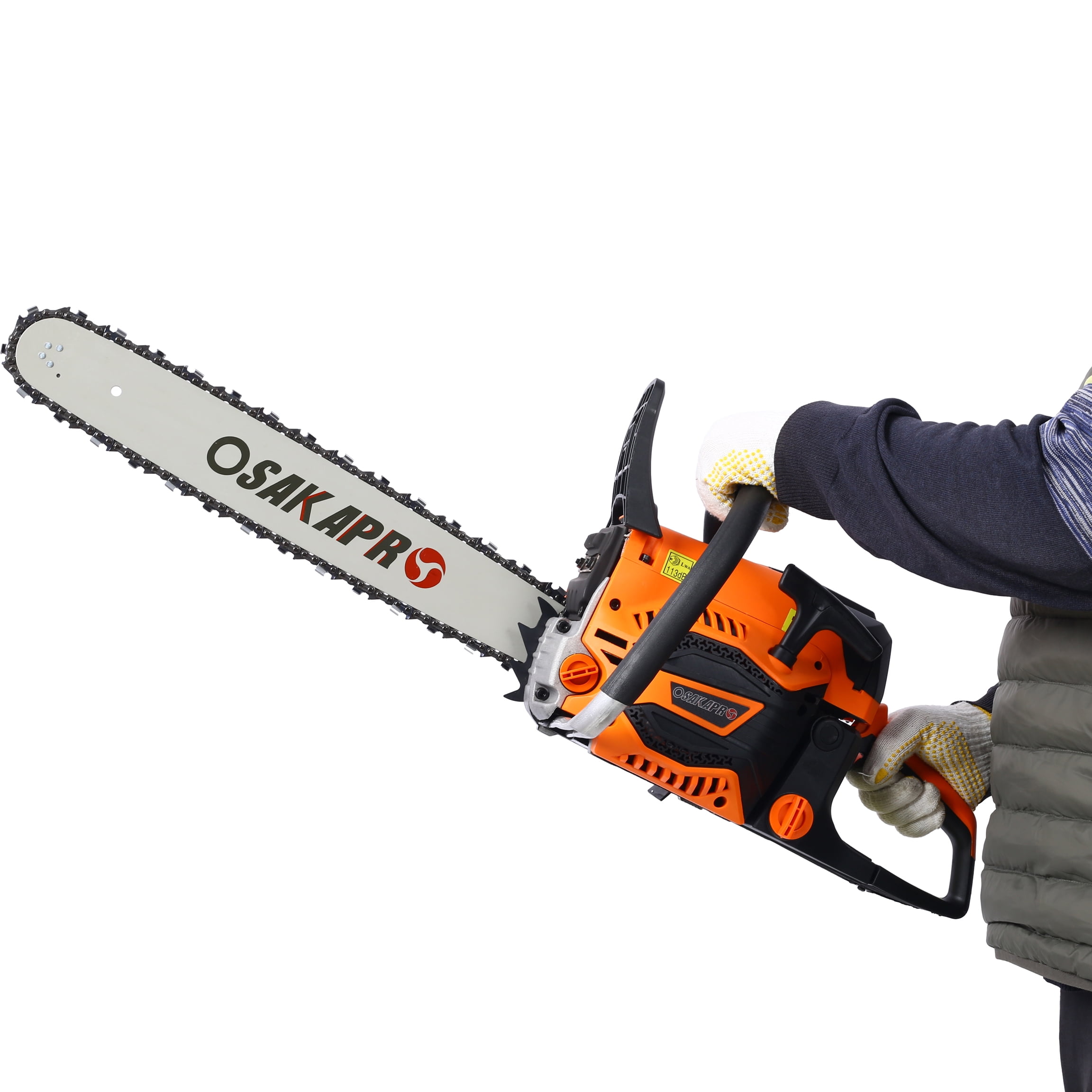 62CC Gas Powered Chainsaw, 20-Inch Guide Bar, 2-Cycle Petrol Engine for Tree Cutting and Firewood Preparation
