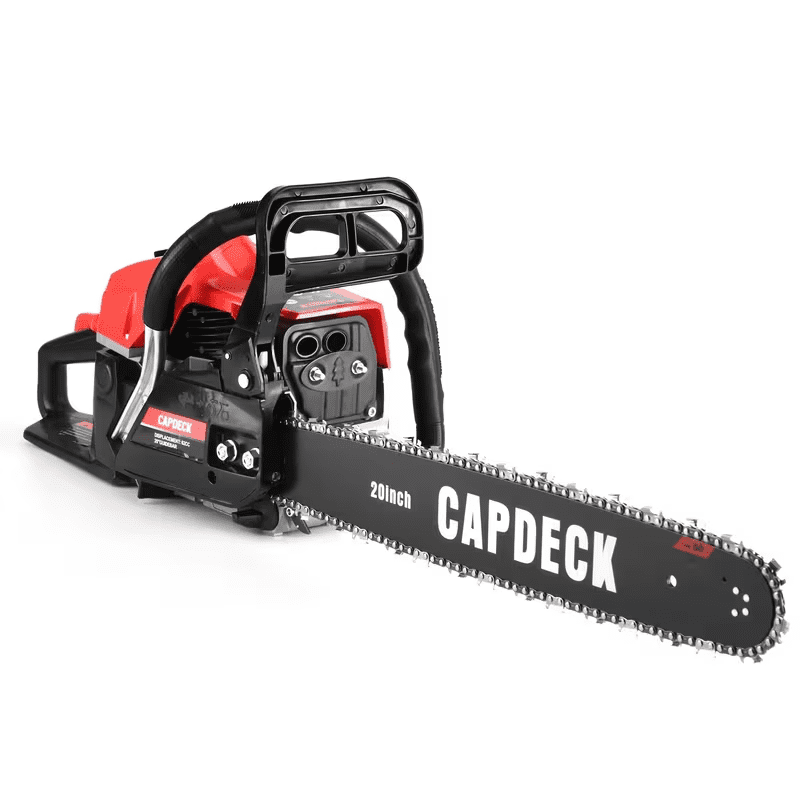 62CC High-power gasoline chainsaw, classic black-red design, strong cutting power