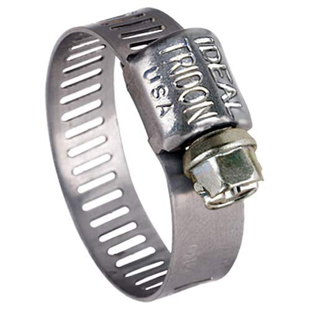 62M1251 SS Worm Gear Clamp, 12 SAE Size, 9/16" to 1-1/4" Diameter (Pack of 10)