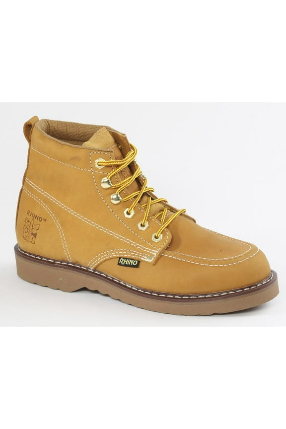 62M26 - Rhino 6 inch Moc Toe Leather Work Boot