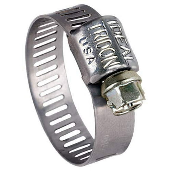 62P3251#32 SS Clamp with Steel Screw, 1-1/2" to 2-1/2" d., 5/16" W (Pack of 10)