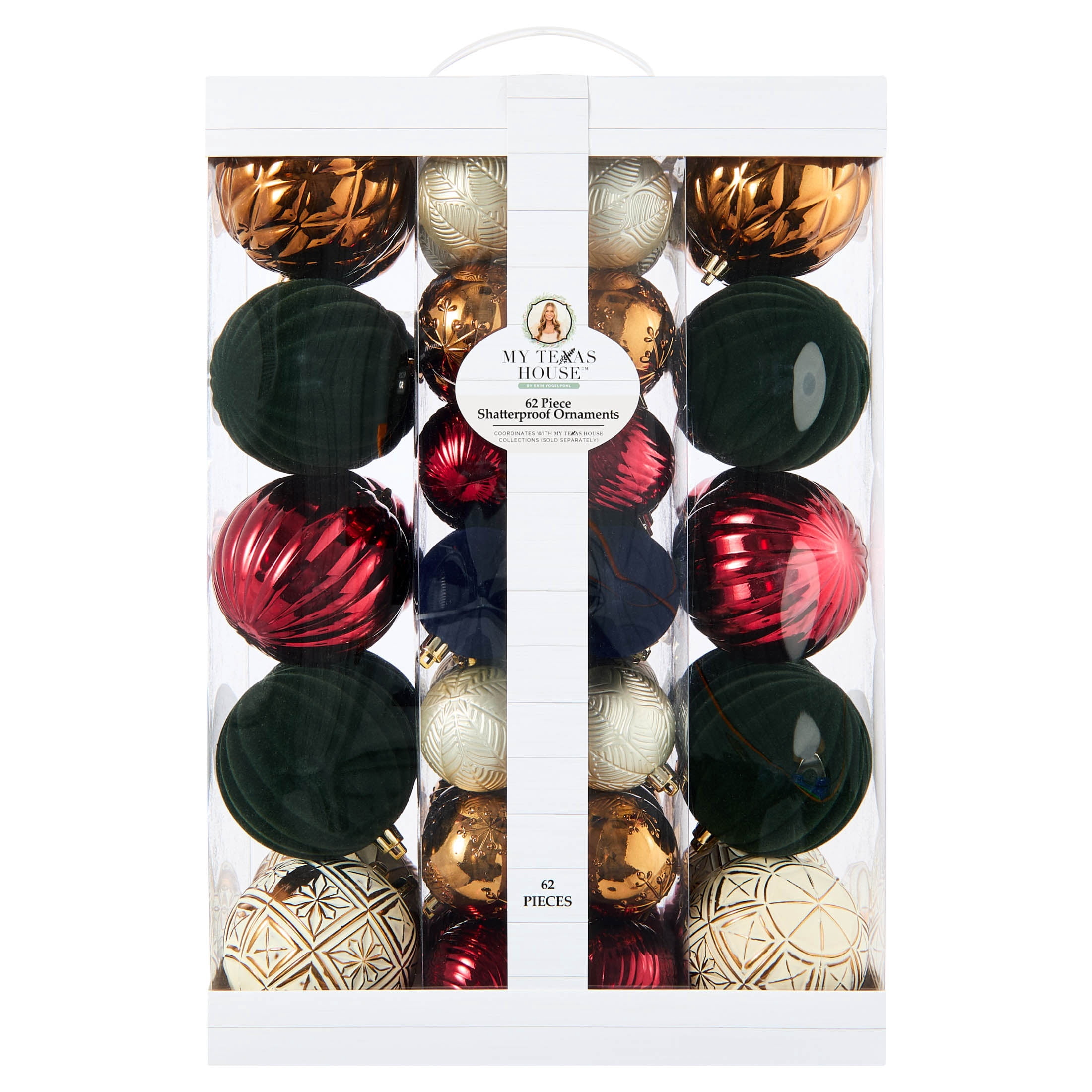 My Texas House 62-Count Multicolor Shatterproof Christmas Ornaments