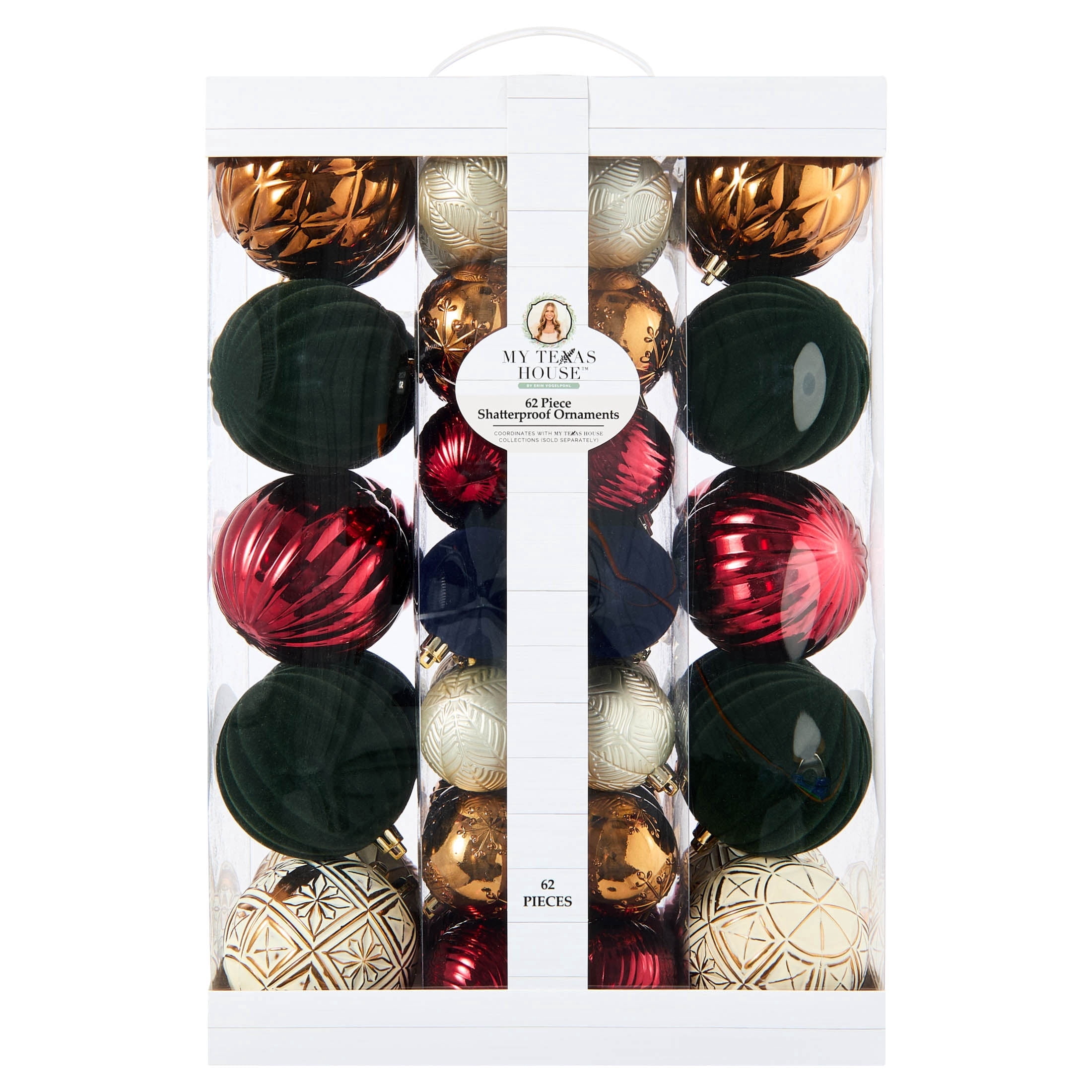 My Texas House 62-Count Multicolor Shatterproof Christmas Ornaments