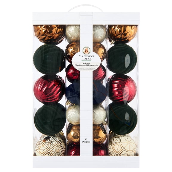 My Texas House 62-Count Multicolor Shatterproof Christmas Ornaments