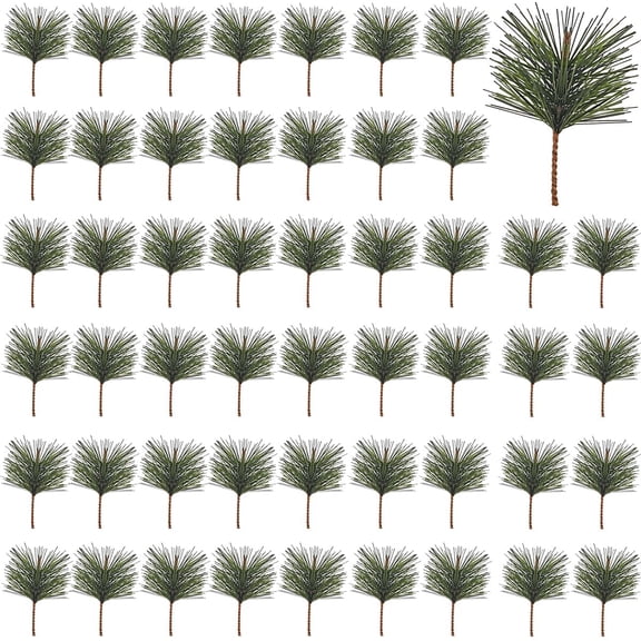 62Pcs Artificial Pine Needles Branches Small Fake Greenery Picks for Christmas Wreath Tree Decor
