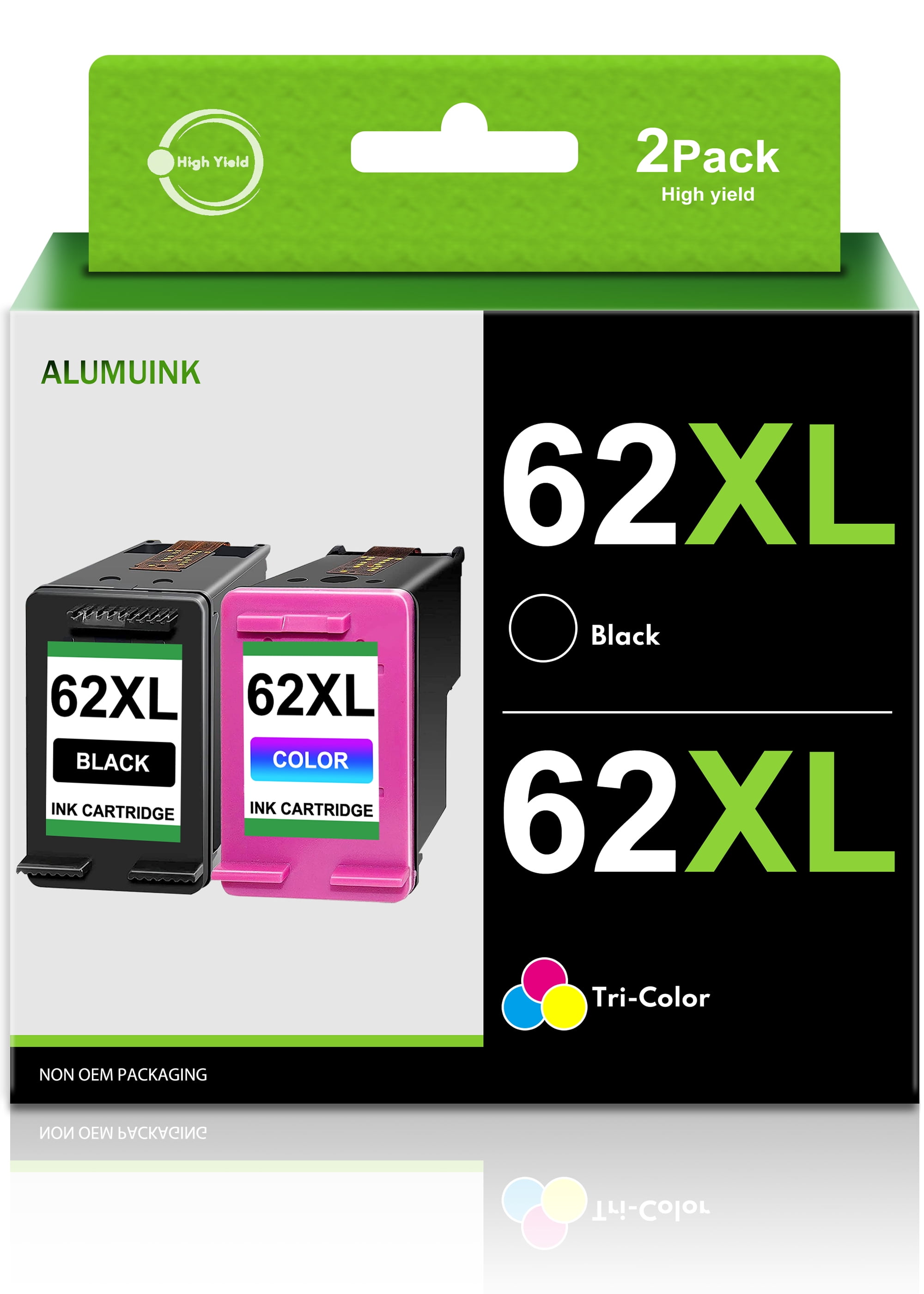 62XL 62 Black Ink Cartridges Remanufactured Ink Cartridge Replacement