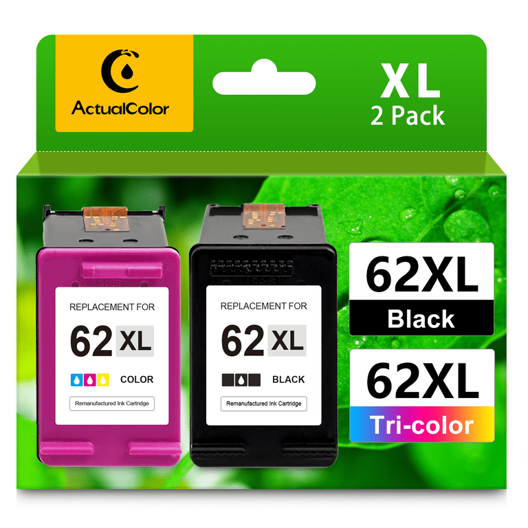 62XL 62 Ink Cartridges for HP Ink 62 XL 62XL Combo Pack for HP Printer Envy  5540 5640 5660 7640 7644 7645 OfficeJet 200 250 5740 5745 8040 (Black and