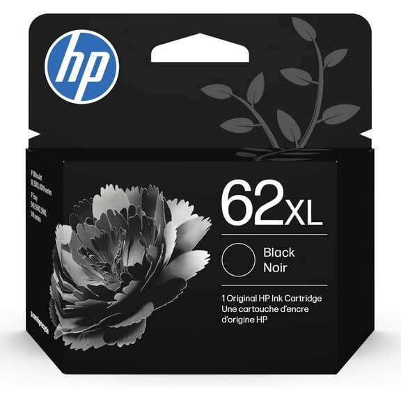 62XL Black High-yield Ink Cartridges | Works with Printer Series: ENVY 5540, 5640, 5660, 7640, Offic 5740, 8040, Offic Mobile 200, 250 | Instant Ink Eligible | C2P05AN | Packaging May Vary