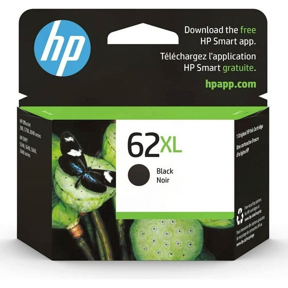 62XL Black High-yield Ink | Works with ENVY 5540, 5640, 5660, 7640 Series, OfficeJet 5740, 8040 Series,