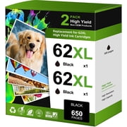 62XL Black Ink Cartridge Compatible for 62 Black Ink Cartridge Envy 5055 5540 5600 5660 7640