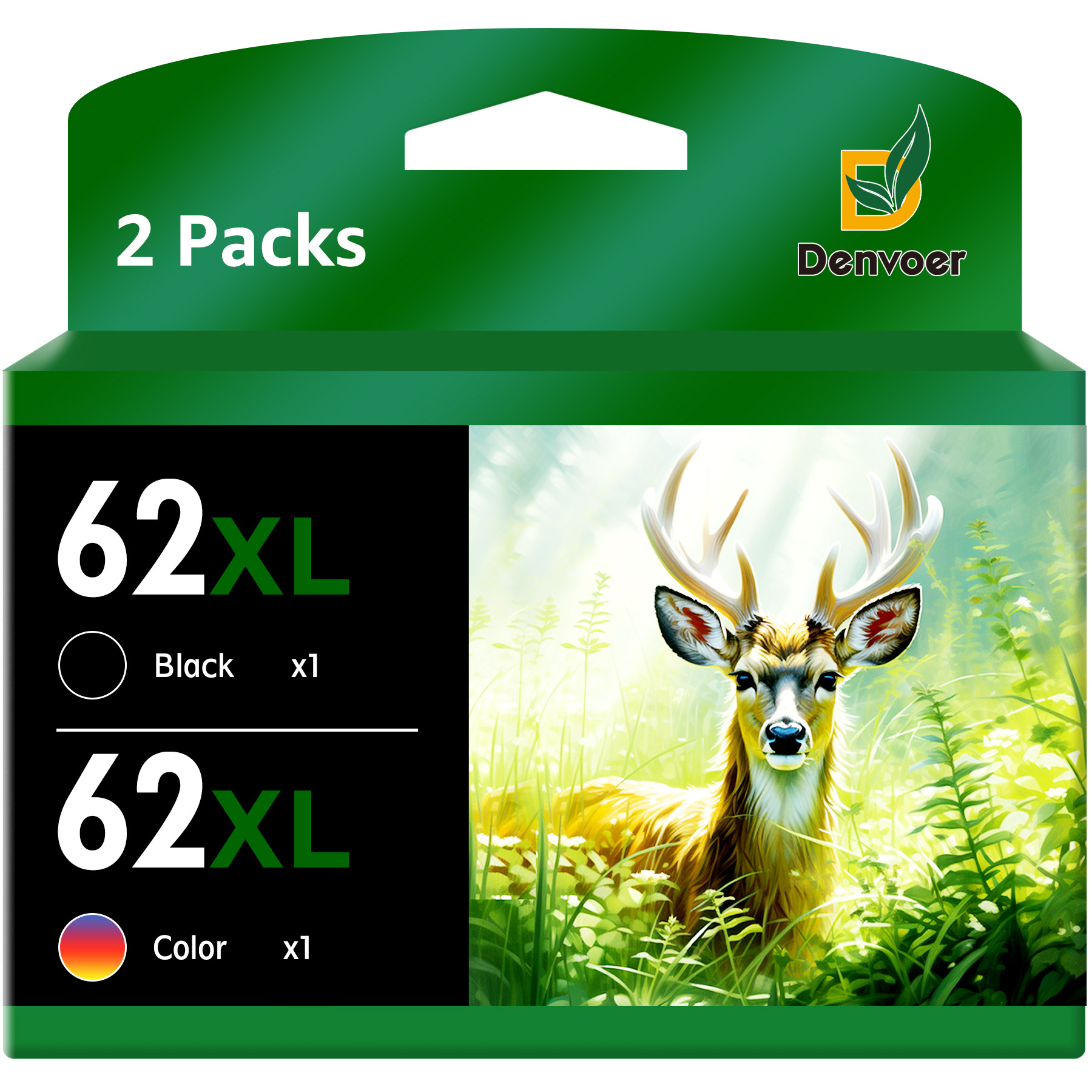 62XL High Yield Ink Cartridges Replacement for HP 62XL High Yield Ink Cartridge, Work with Envy