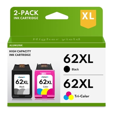 Economink 62XL Black And Color Ink Cartridge Pack For HP Envy 5660 7640 OfficeJet 5740 - 4 Cartridges, 3-Year Warranty