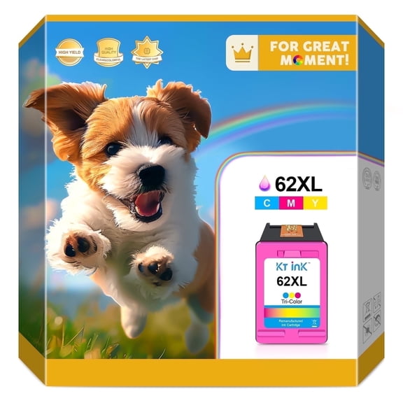 Printer Ink 62 for HP 62XL Color Ink Cartridge Compatible with Printer 62 Ink Cartridge for Ink 62 Envy 7640 5640 5660 5540 7644 7645