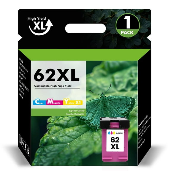 62XL Ink Cartridges Compatible for HP 62 62XL Color Ink for Envy 5540 5640 5660 7644 5740 5741 8000 OfficeJet 200 250 Printer Compatible for HP 62 Ink Cartridges (1 Pack Tri-color)