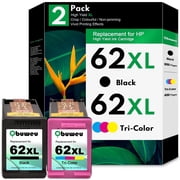 62XL Ink Cartridges Compatible for HP62 Ink Cartridge Combo Pack for Envy 7640 5640 Printer 2PK
