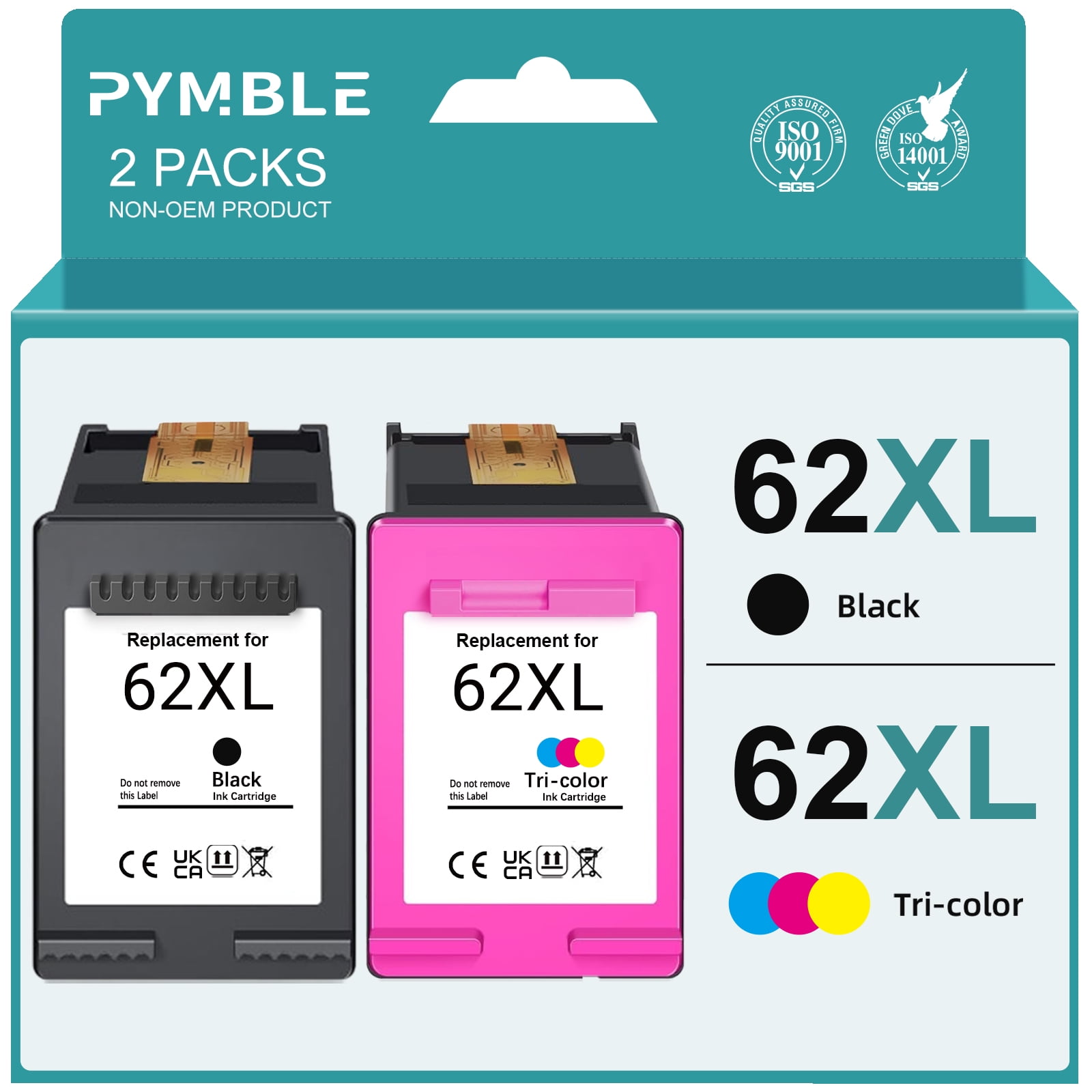 62XL Ink Cartridges for HP 62 Ink Cartridges for HP Printers Envy 5540
