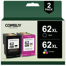 62XL Ink for HP 62XL Ink Cartridge for HP Envy 5745 Ink Cartridges and Envy 5540 5640 5660 7640 7645 Officejet 5740 8040 Series Printer ( 2-Pack）