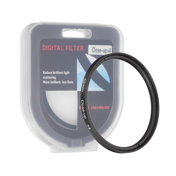62mm Close-up Filter Macro Lens Filter +4 Diopter Magnification Close-up Lenses with Cap, Black