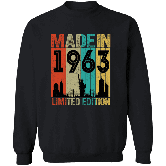 62nd Birthday Made In 1963 62 Years Old Born In New York 62 Years Of Being Awesome Crewneck Pullover Sweatshirt