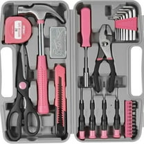 62pcs Tool Set General Household Tool kit, All Purpose Pink Basic DIY Tools Kit with Toolbox Storage Case for Girls Ladies and Women Home Garage Office