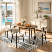 63.2'' Dining Table Set,Modern Kitchen Table with 4 Upholstered Chairs,5 Piece Table Set for Dining Room,Apartment