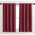 thumbnail image 1 of 63" - 2 Piece Solid Burgundy Blackout Window Curtain Panel Set, 1 of 4
