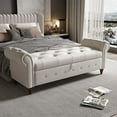 63" Tufted Bench for Bedroom End of Bed Upholstered Ottoman Bench