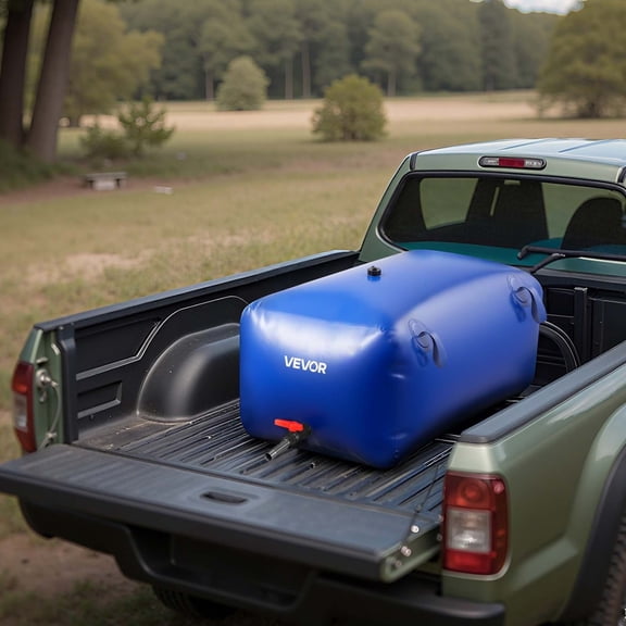 63.4 Gallon Water Storage Bladder Portable Collapsible Leakproof PVC Tank for RV Truck Outdoor Camping Irrigation