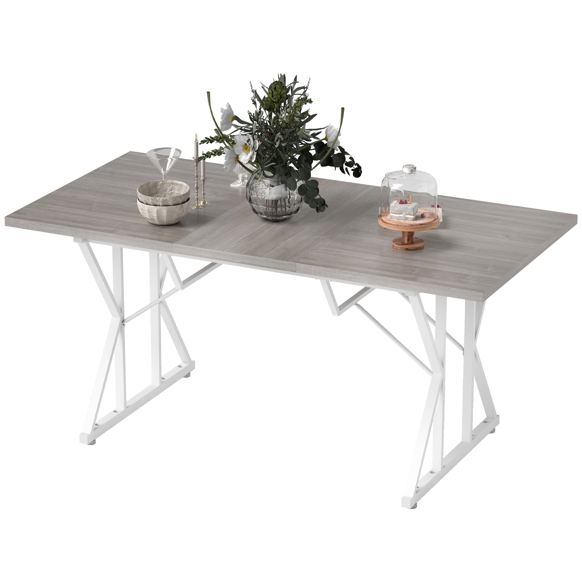 47"-63" Expandable Dining Table Extendable Kitchen Table Distressed ...