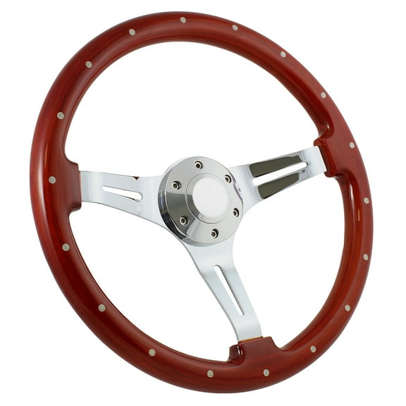 63.5-64 Ford Galaxie 14" Wood Billet Polished Steering Wheel Set Adapter & Horn