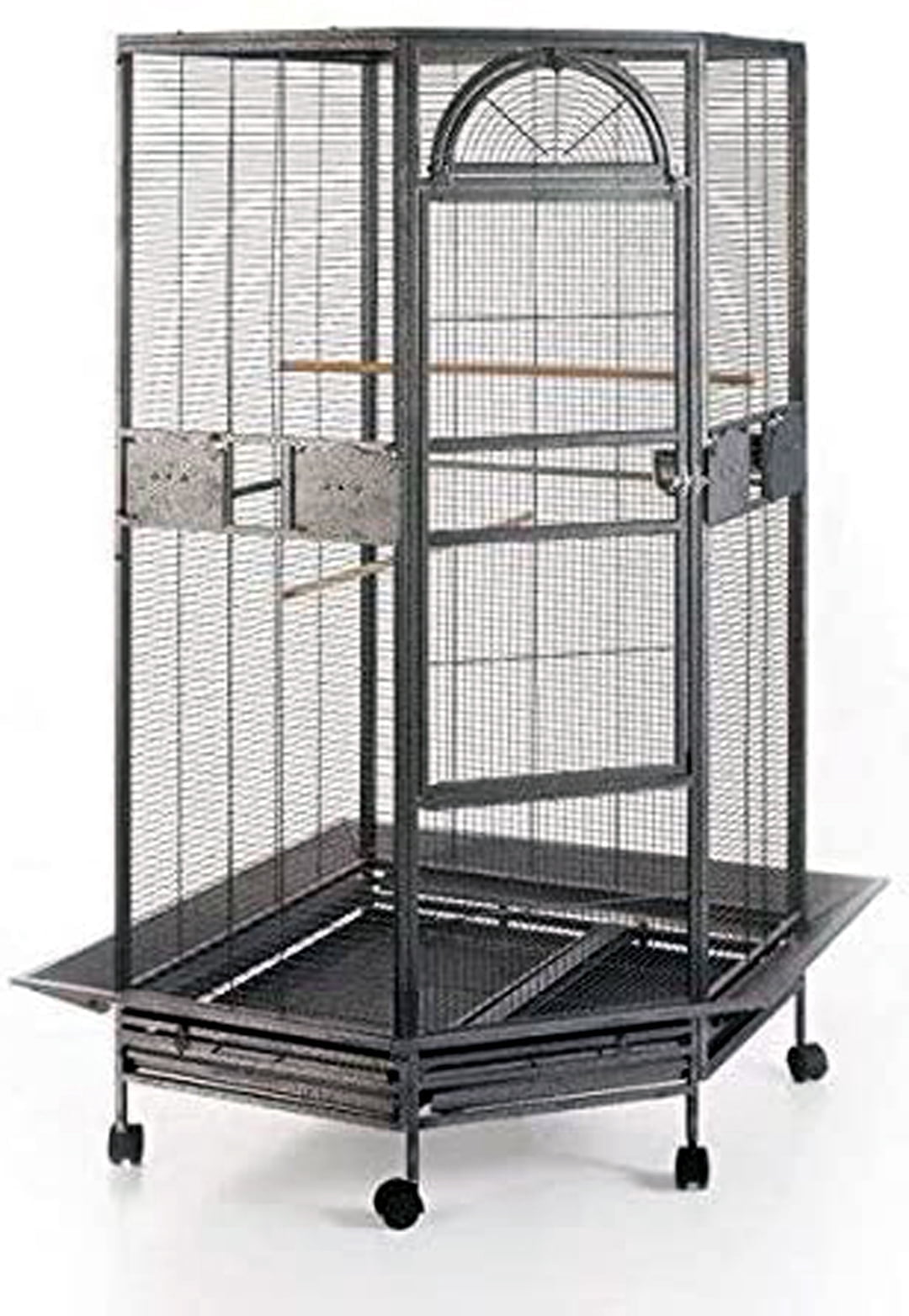 63.5" Extra Large Deluxe Corner Flight Bird Parrot Breeding Cage 1/2-inch Bar Spacing With Around Metal Seed Skirts for Cockatiel Parakeet Budgies Aviary Canary Lovebird Finch
