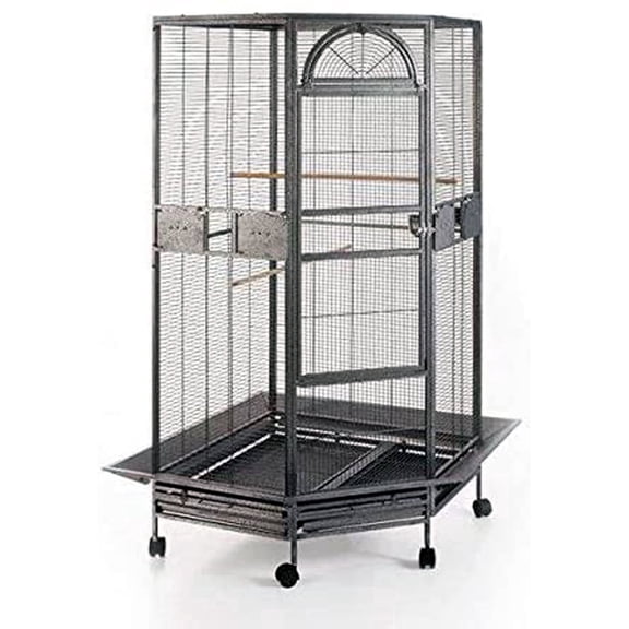 63.5" Extra Large Deluxe Corner Flight Bird Parrot Breeding Cage 1/2-inch Bar Spacing With Around Metal Seed Skirts for Cockatiel Parakeet Budgies Aviary Canary Lovebird Finch