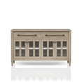 thumbnail image 1 of 63.5 In. Package Depth Buffet With And Adjustable Shelf 35 Height Glass Cabinet Doors Solid Wood, 1 of 4