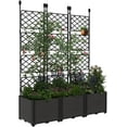 thumbnail image 1 of Garvee Garden Bed Box with Trellis, 50 x 16.2 x 63 inch,  Black, 1 of 6
