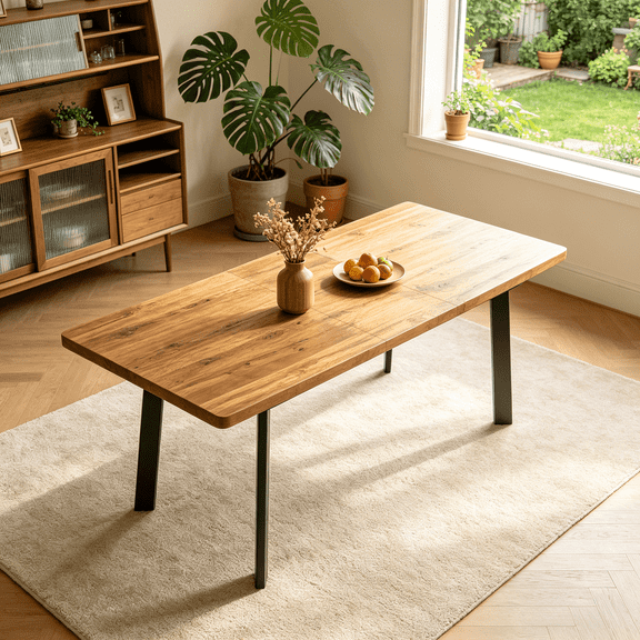 63.2"-78.2" Extendable Dining Room Table,Modern MDF Dining Table Set for 4-8,Space Saving Dining Room Table Compact for Living Room, Apartment